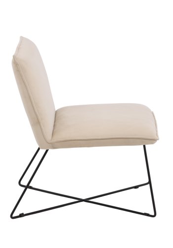 VENTURE DESIGN X-lounge stol - beige fljl og sort stl