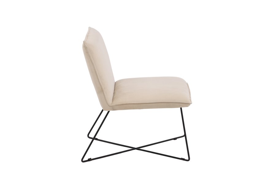 VENTURE DESIGN X-lounge stol - beige fljl og sort stl