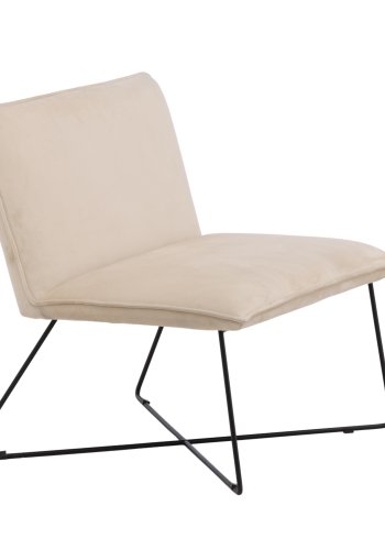 VENTURE DESIGN X-lounge stol - beige fljl og sort stl