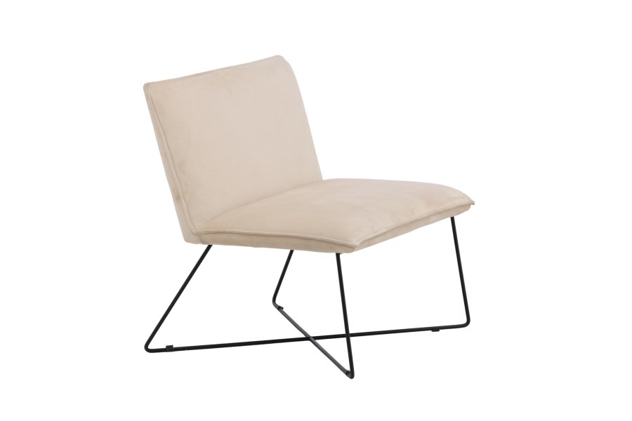 VENTURE DESIGN X-lounge stol - beige fljl og sort stl