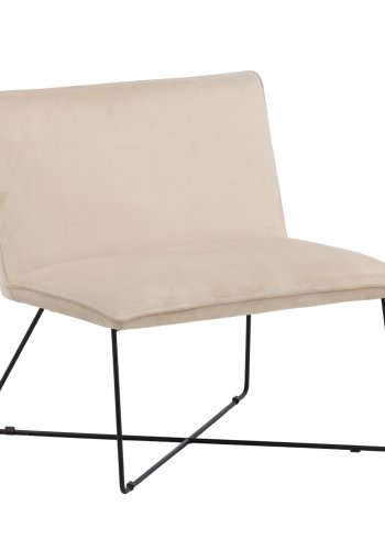 VENTURE DESIGN X-lounge stol - beige fljl og sort stl