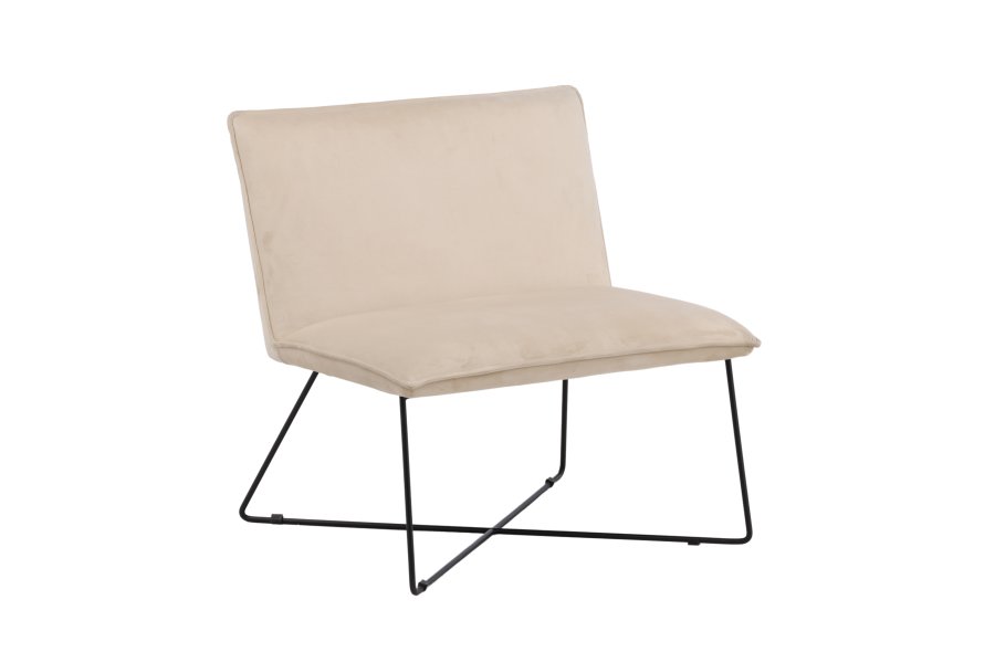 VENTURE DESIGN X-lounge stol - beige fljl og sort stl