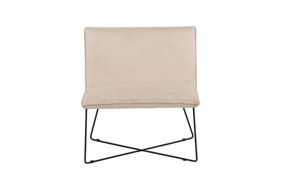 VENTURE DESIGN X-lounge stol - beige fljl og sort stl