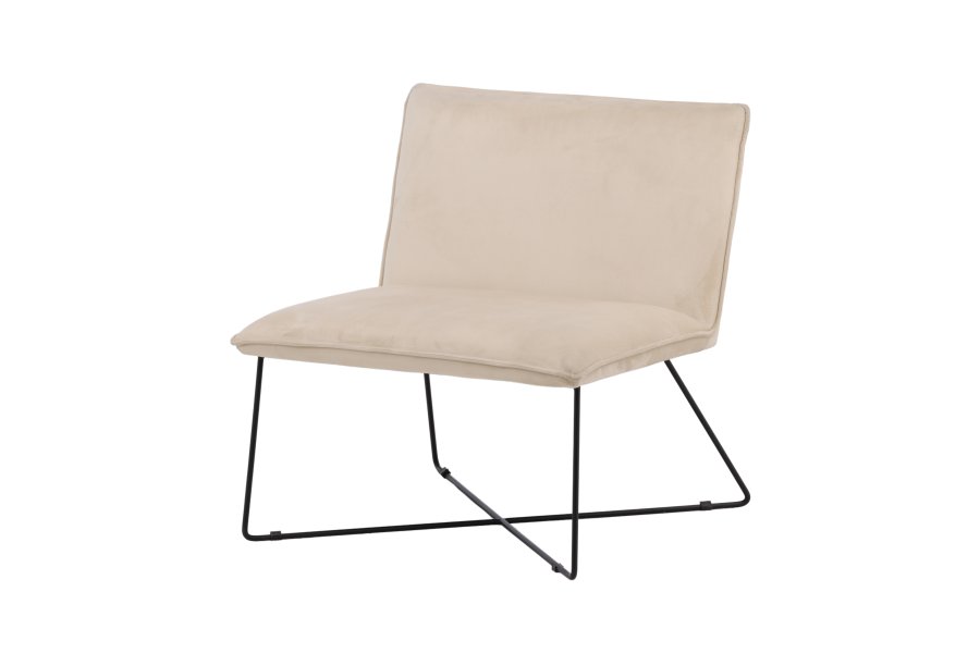 VENTURE DESIGN X-lounge stol - beige fljl og sort stl