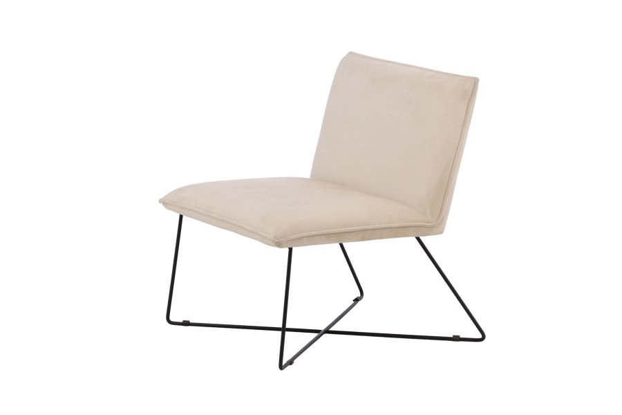 VENTURE DESIGN X-lounge stol - beige fljl og sort stl