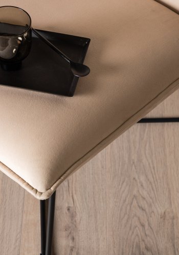 VENTURE DESIGN X-lounge stol - beige fljl og sort stl