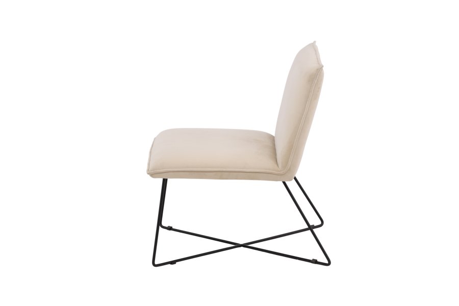 VENTURE DESIGN X-lounge stol - beige fljl og sort stl
