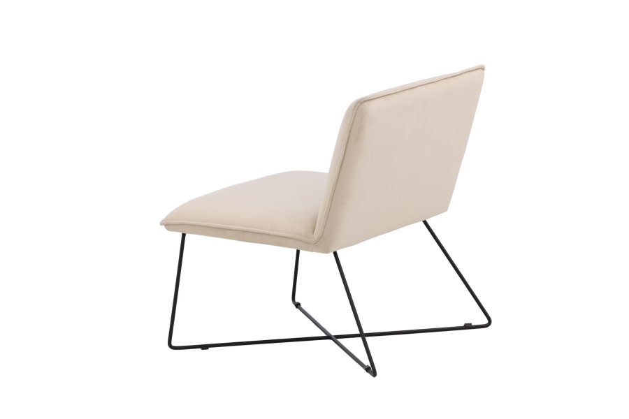 VENTURE DESIGN X-lounge stol - beige fljl og sort stl