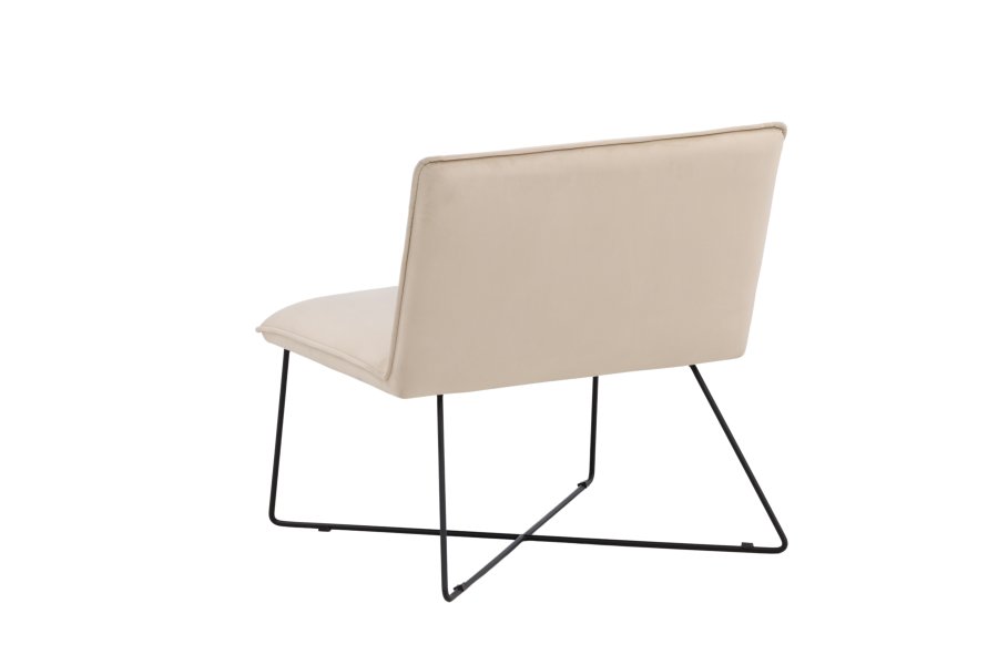 VENTURE DESIGN X-lounge stol - beige fljl og sort stl