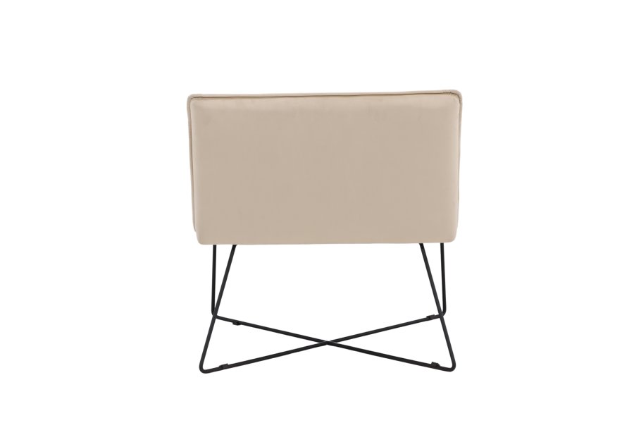 VENTURE DESIGN X-lounge stol - beige fljl og sort stl