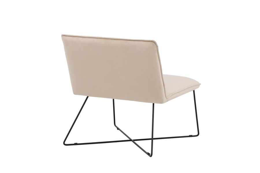 VENTURE DESIGN X-lounge stol - beige fljl og sort stl