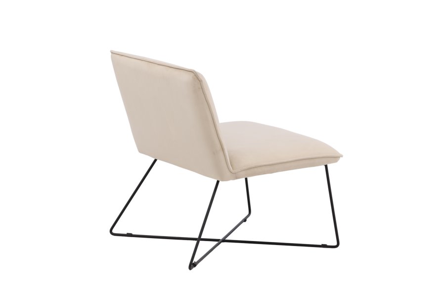 VENTURE DESIGN X-lounge stol - beige fljl og sort stl