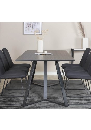 VENTURE DESIGN Muce spisebordsstol - sort polyester og sort metal