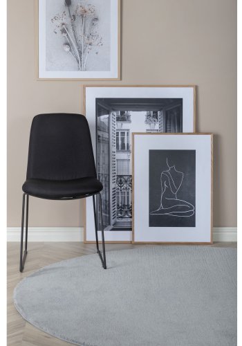 VENTURE DESIGN Muce spisebordsstol - sort polyester og sort metal