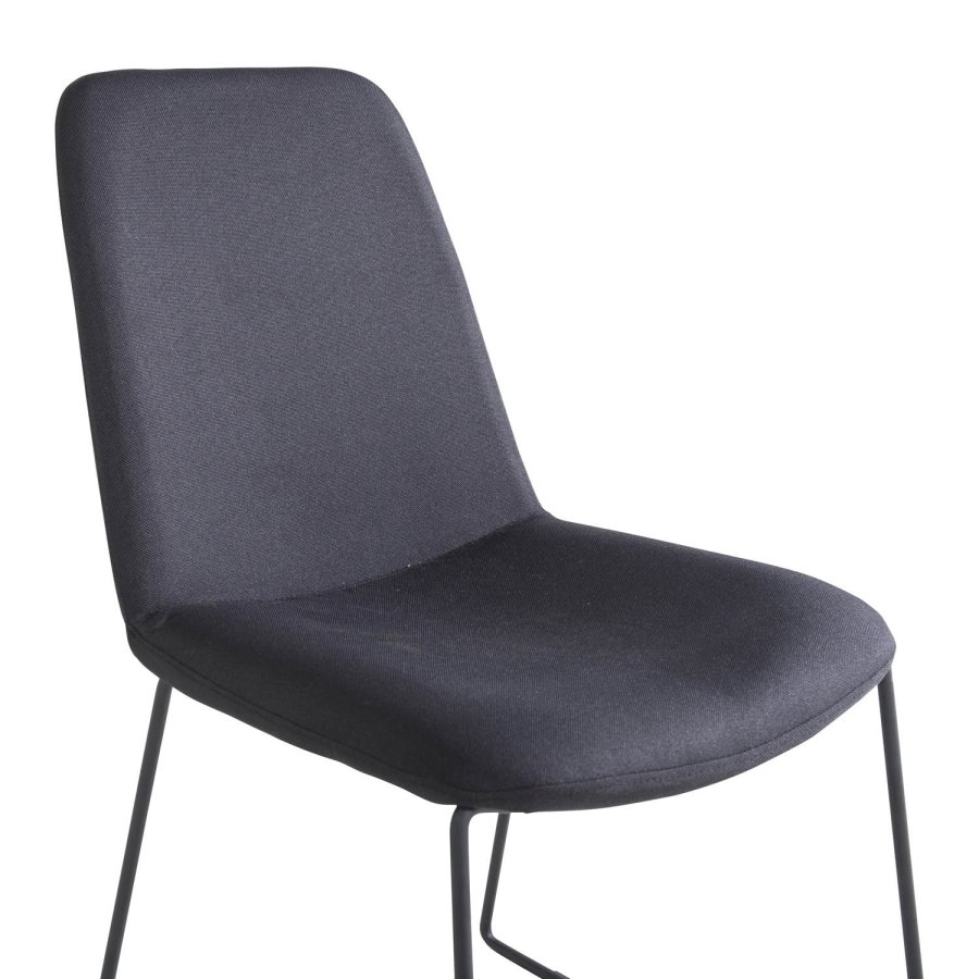 VENTURE DESIGN Muce spisebordsstol - sort polyester og sort metal
