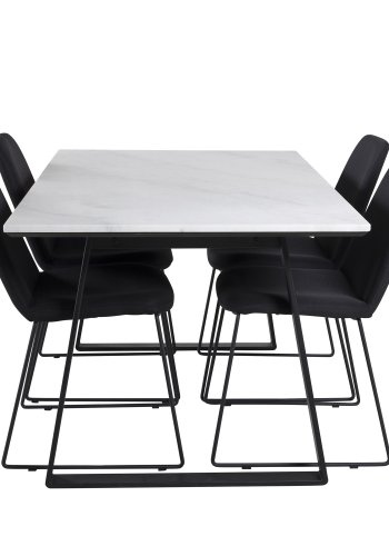 VENTURE DESIGN Muce spisebordsstol - sort polyester og sort metal