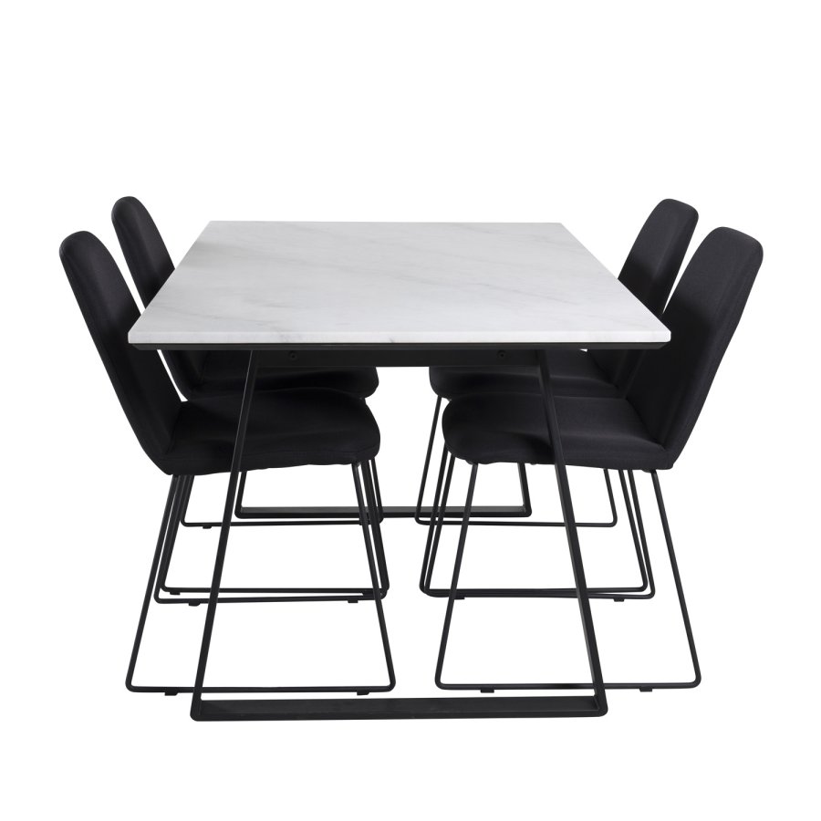 VENTURE DESIGN Muce spisebordsstol - sort polyester og sort metal