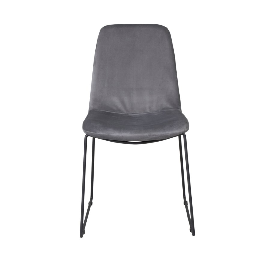 VENTURE DESIGN Muce spisebordsstol - gr velour og sort metal