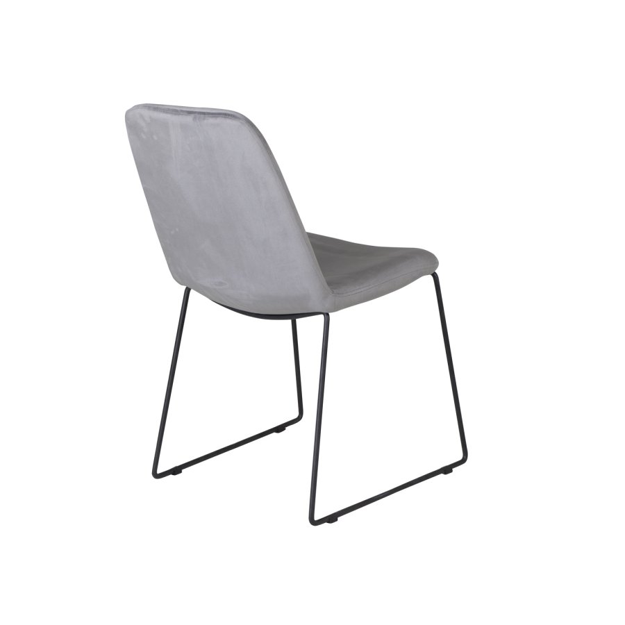 VENTURE DESIGN Muce spisebordsstol - gr velour og sort metal