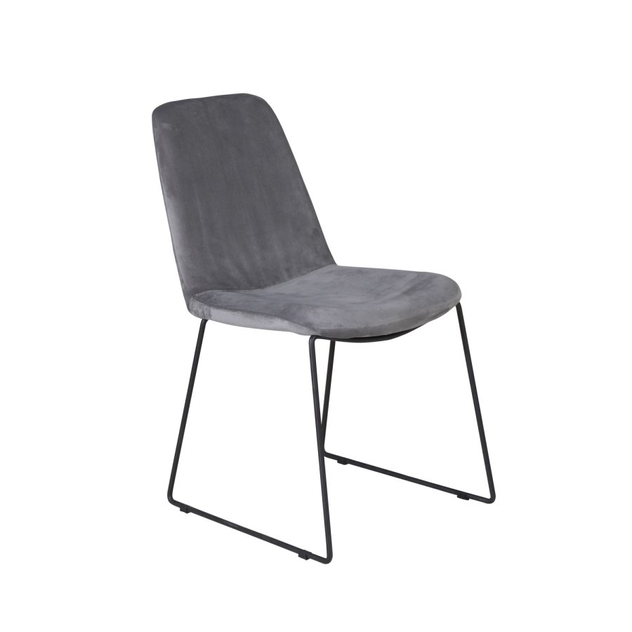 VENTURE DESIGN Muce spisebordsstol - gr velour og sort metal