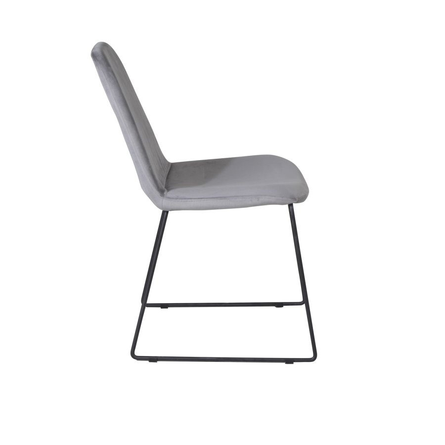VENTURE DESIGN Muce spisebordsstol - gr velour og sort metal