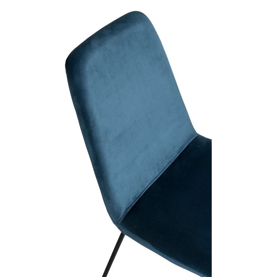 VENTURE DESIGN Muce spisebordsstol - bl velour og sort metal