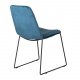 VENTURE DESIGN Muce spisebordsstol - bl velour og sort metal