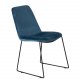 VENTURE DESIGN Muce spisebordsstol - bl velour og sort metal
