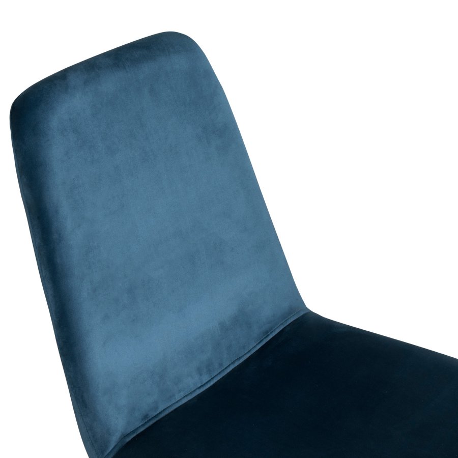 VENTURE DESIGN Muce spisebordsstol - bl velour og sort metal