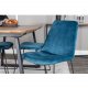 VENTURE DESIGN Muce spisebordsstol - bl velour og sort metal