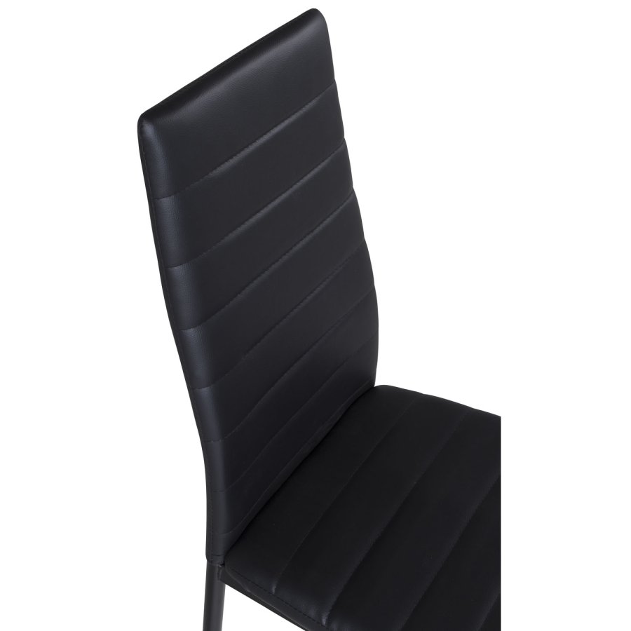 VENTURE DESIGN Slim High Back spisebordsstol - sort PU og sort metal