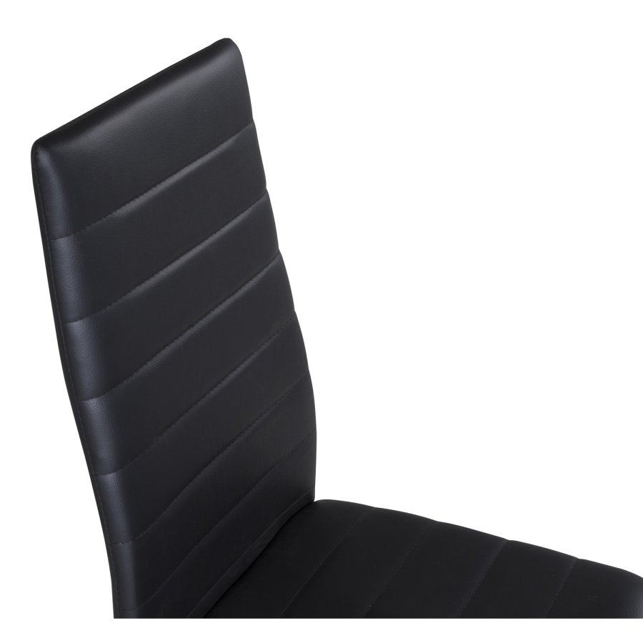 VENTURE DESIGN Slim High Back spisebordsstol - sort PU og sort metal