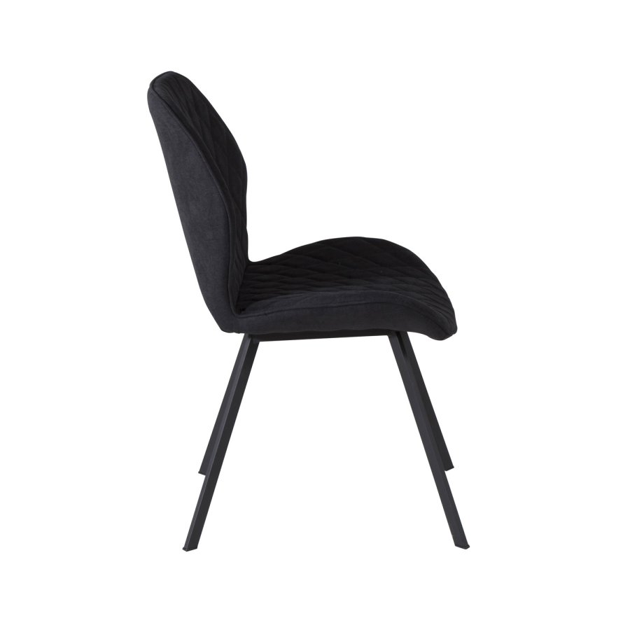 VENTURE DESIGN Gemma spisebordsstol - sort polyester og sort metal