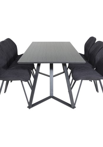 VENTURE DESIGN Gemma spisebordsstol - sort polyester og sort metal