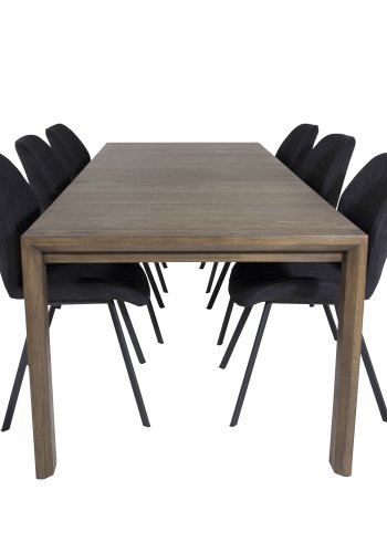 VENTURE DESIGN Gemma spisebordsstol - sort polyester og sort metal