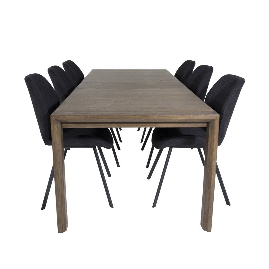 VENTURE DESIGN Gemma spisebordsstol - sort polyester og sort metal