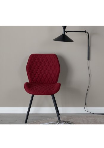 VENTURE DESIGN Gemma spisebordsstol - rd polyester og sort metal