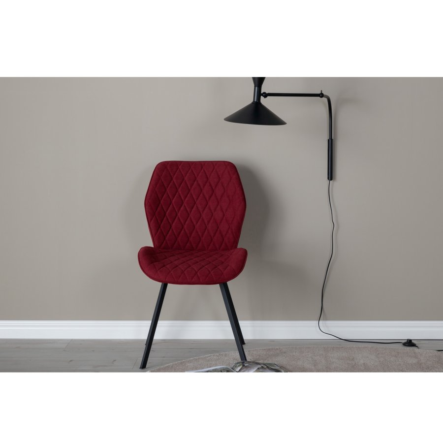 VENTURE DESIGN Gemma spisebordsstol - rd polyester og sort metal