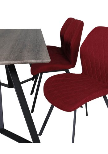 VENTURE DESIGN Gemma spisebordsstol - rd polyester og sort metal