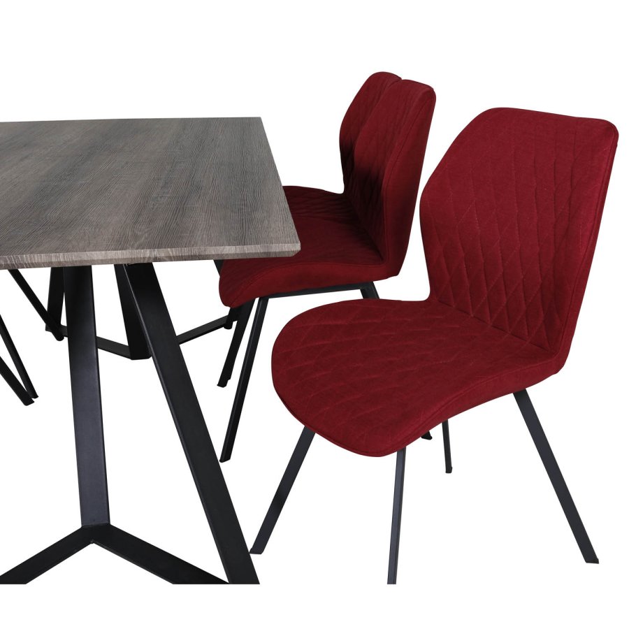 VENTURE DESIGN Gemma spisebordsstol - rd polyester og sort metal