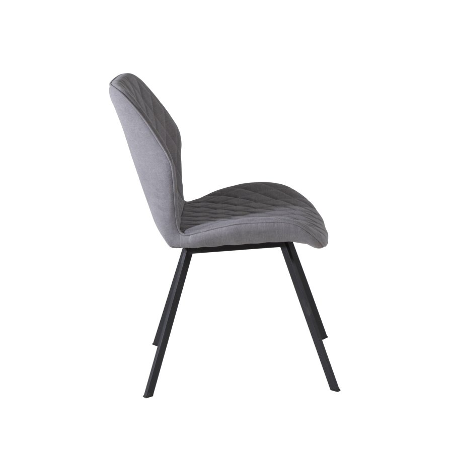 VENTURE DESIGN Gemma spisebordsstol - gr polyester og sort metal
