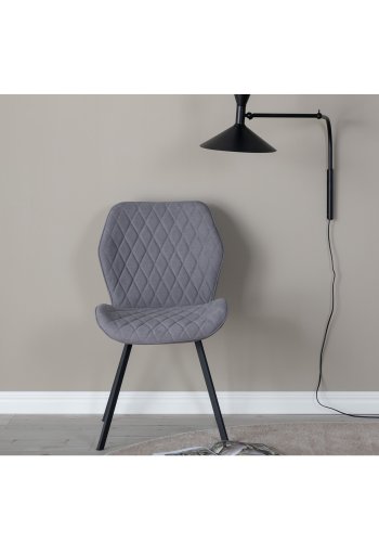 VENTURE DESIGN Gemma spisebordsstol - gr polyester og sort metal