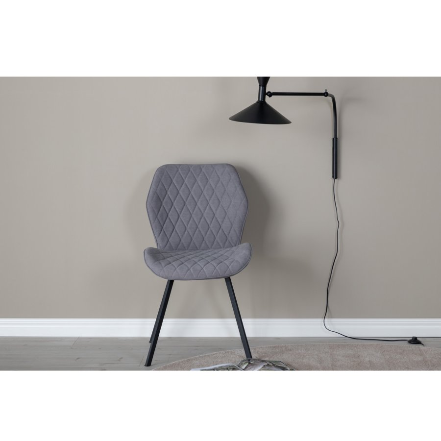 VENTURE DESIGN Gemma spisebordsstol - gr polyester og sort metal