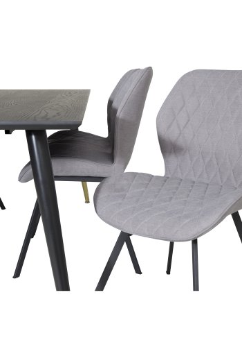 VENTURE DESIGN Gemma spisebordsstol - gr polyester og sort metal