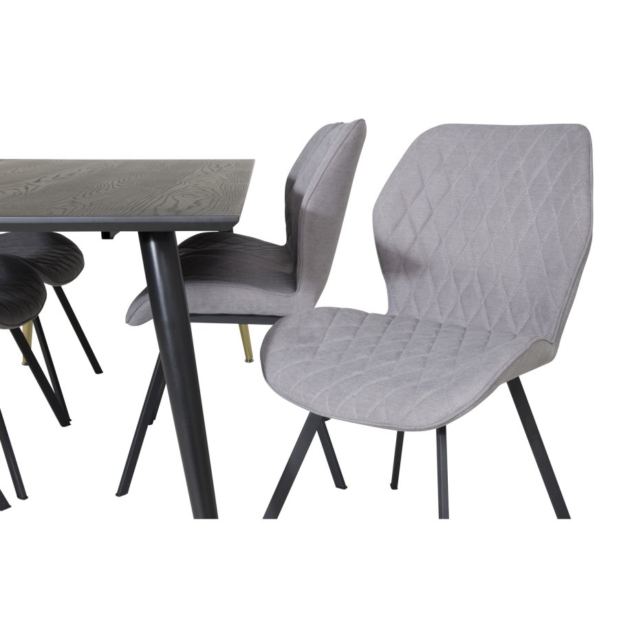VENTURE DESIGN Gemma spisebordsstol - gr polyester og sort metal