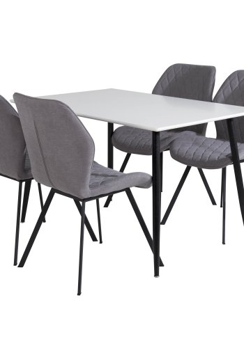 VENTURE DESIGN Gemma spisebordsstol - gr polyester og sort metal