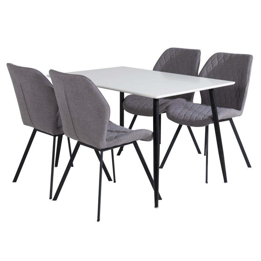 VENTURE DESIGN Gemma spisebordsstol - gr polyester og sort metal