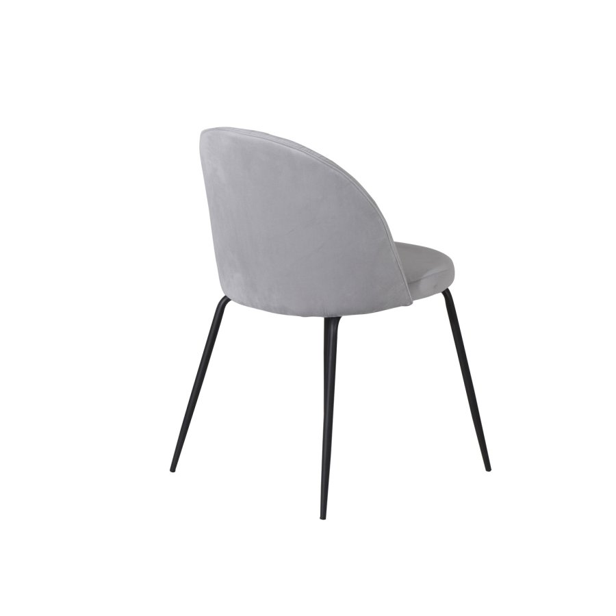 VENTURE DESIGN Wrinkles spisebordsstol - gr velour og sort metal