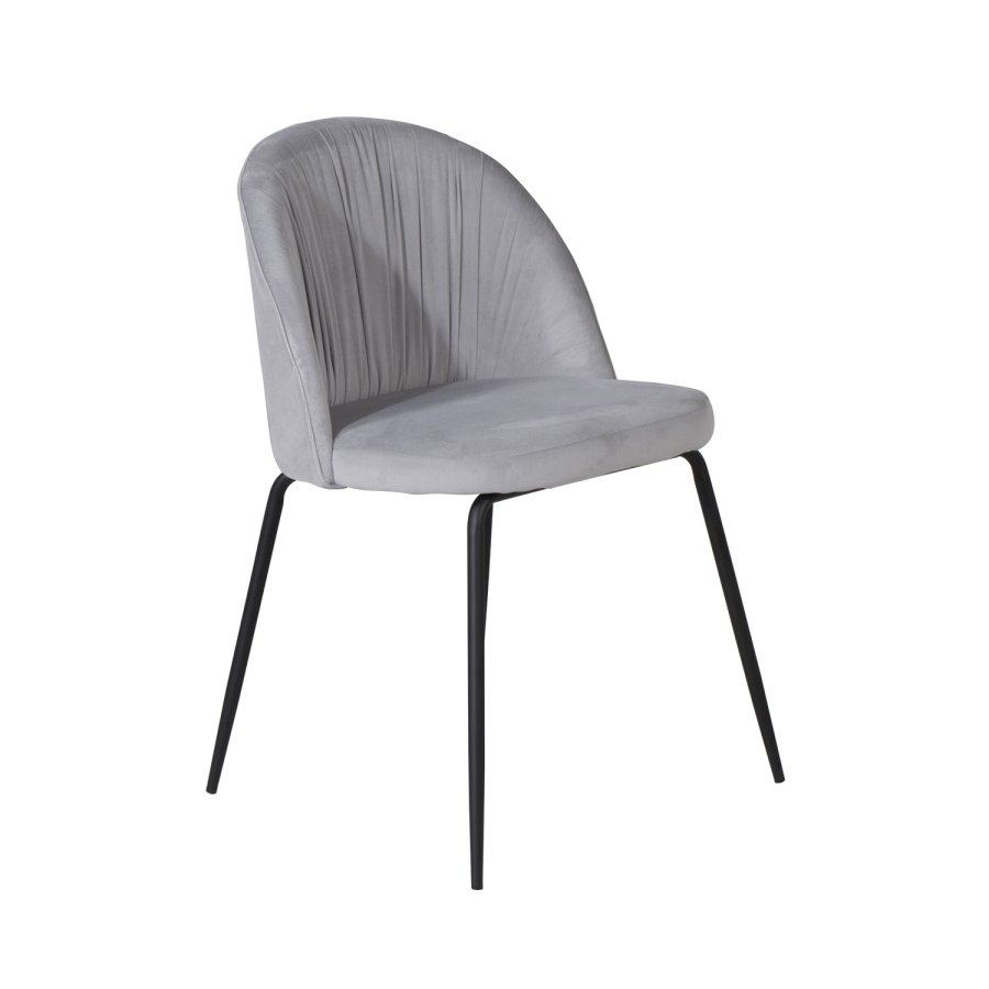 VENTURE DESIGN Wrinkles spisebordsstol - gr velour og sort metal