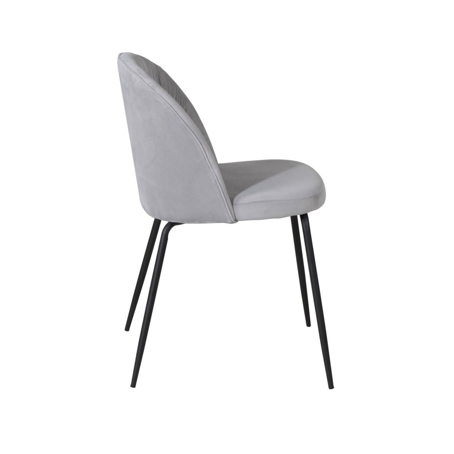 VENTURE DESIGN Wrinkles spisebordsstol - gr velour og sort metal